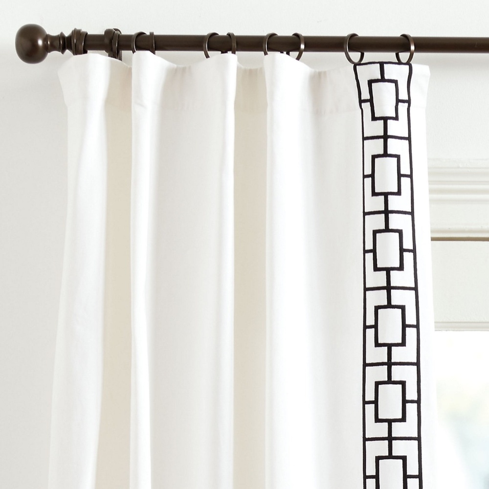 Ballard Embroidered Square Trellis Panels